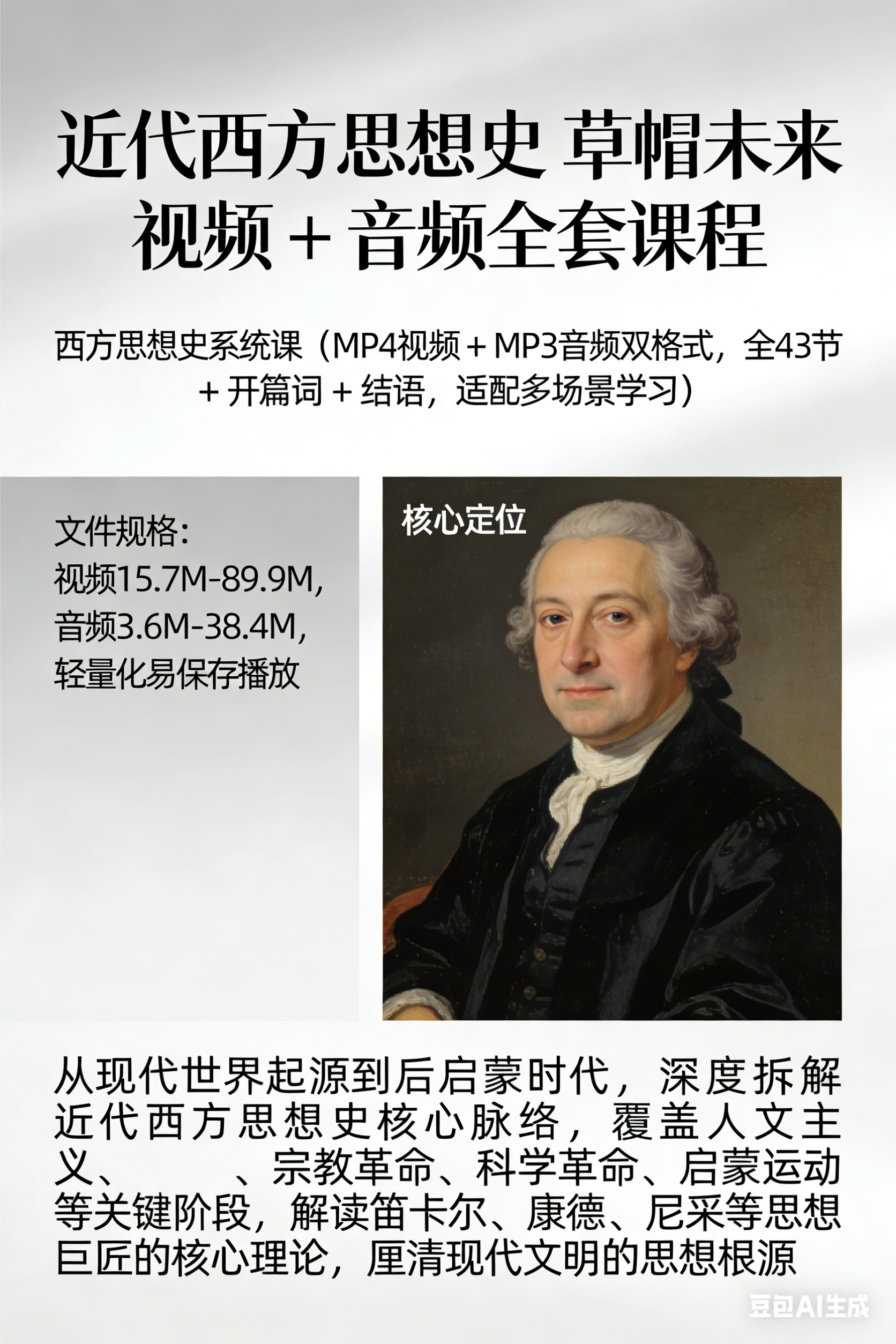 近代西方思想史 草帽未来 视频 + 音频全套课程