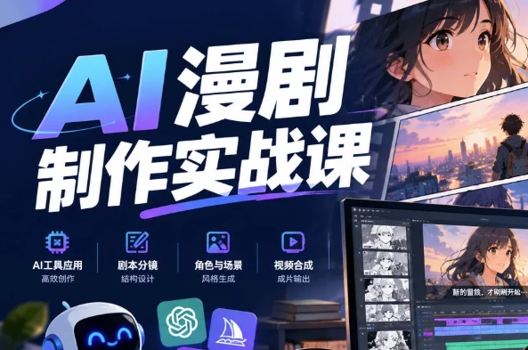 AI漫剧制作实战课,新手也能做出爆款AI漫剧
